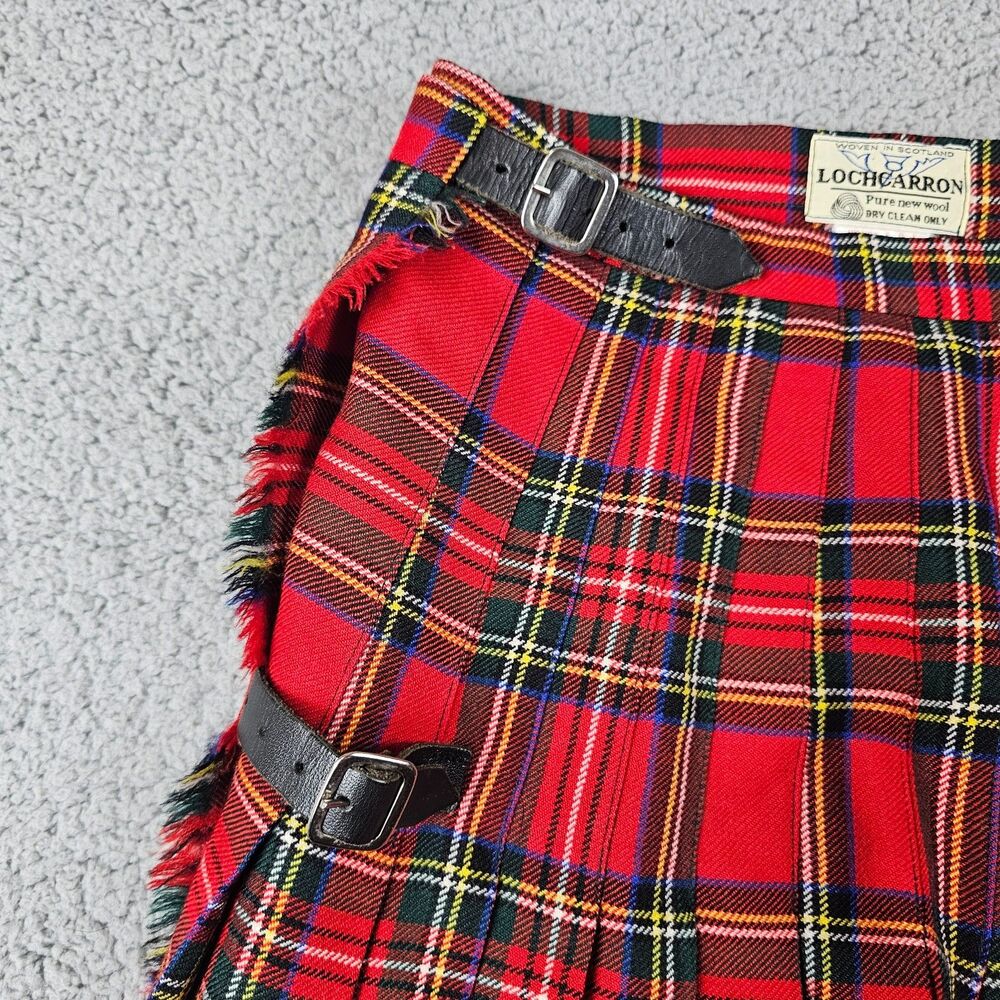 Lochcarron Kilt Skirt Women 18 Wool Midi Stewart Plaid VTG 90s Academia Heritage - Picture 3 of 10